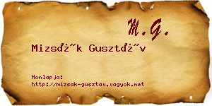 Mizsák Gusztáv névjegykártya