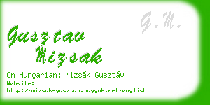 gusztav mizsak business card